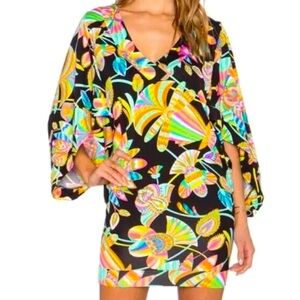 Trina Turk “Tahitian Floral” Jersey Cover Up Tunic Dress